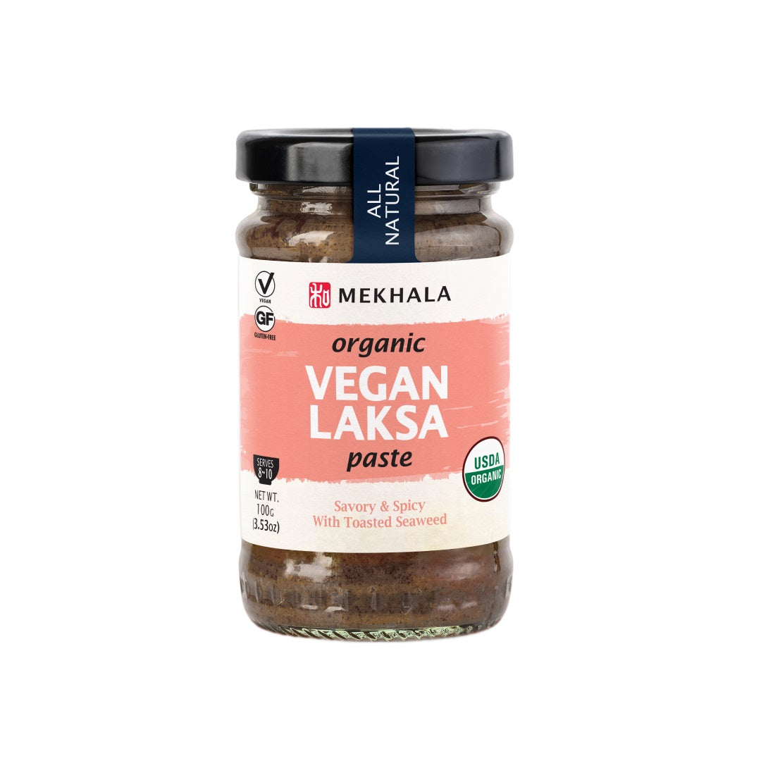 Mekhala Organic Vegan Laksa Paste - Savory & Spicy with Toasted Seaweed - Gluten-Free - 100g