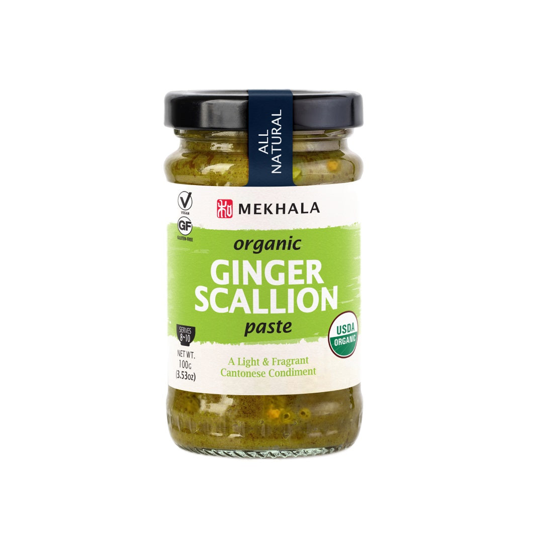Mekhala Organic Ginger Scallion Paste - Cantonese Style Condiment - Vegan & Gluten-Free - 100g