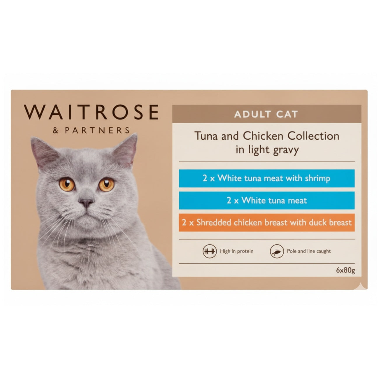 Waitrose Tuna and Chicken Collection in Gravy Cat Food 6 x 85g