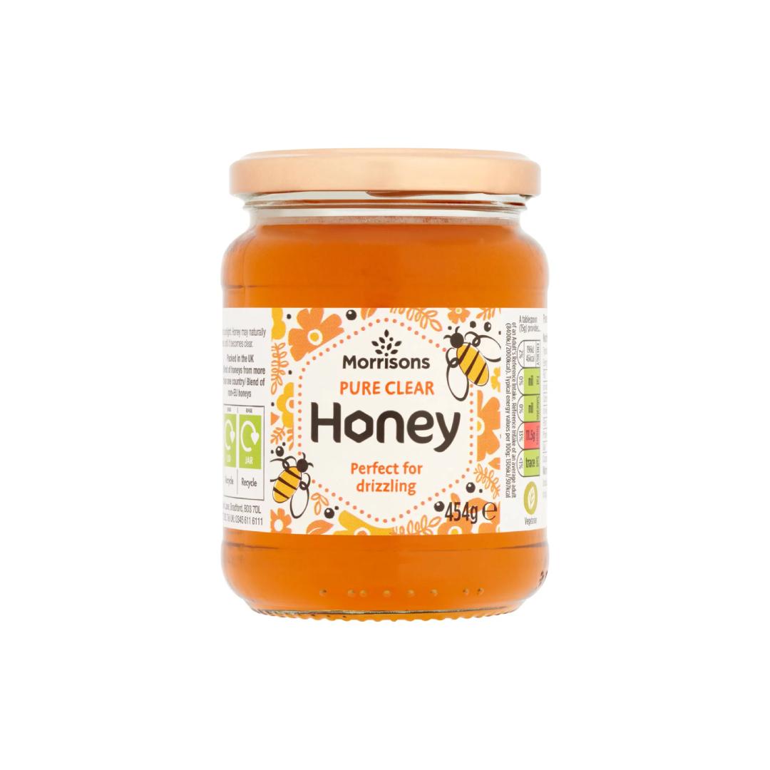 Morrisons Pure Clear Honey – Smooth & Light- Perfect for Drizzling - 454g