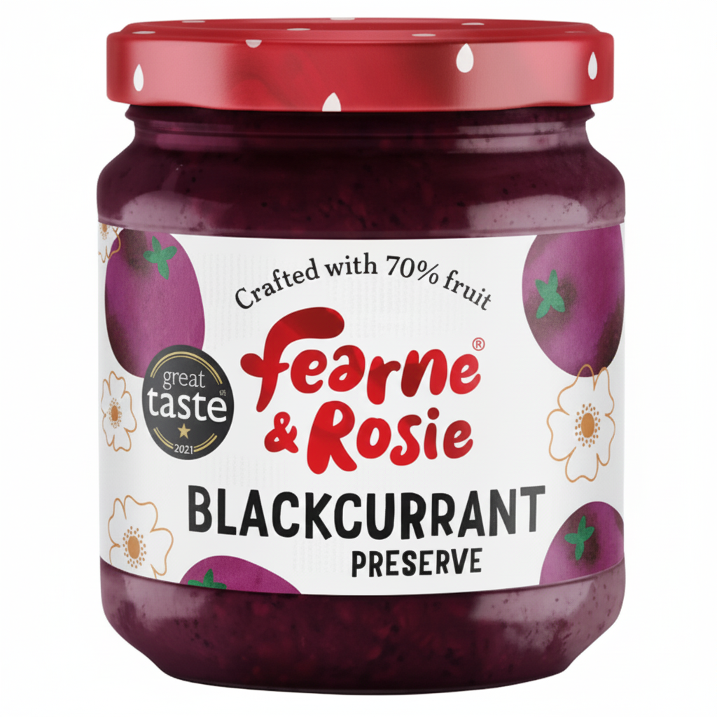 Fearne & Rosie Blackcurrant Jam, Crafted with 70% Fruit, 310g