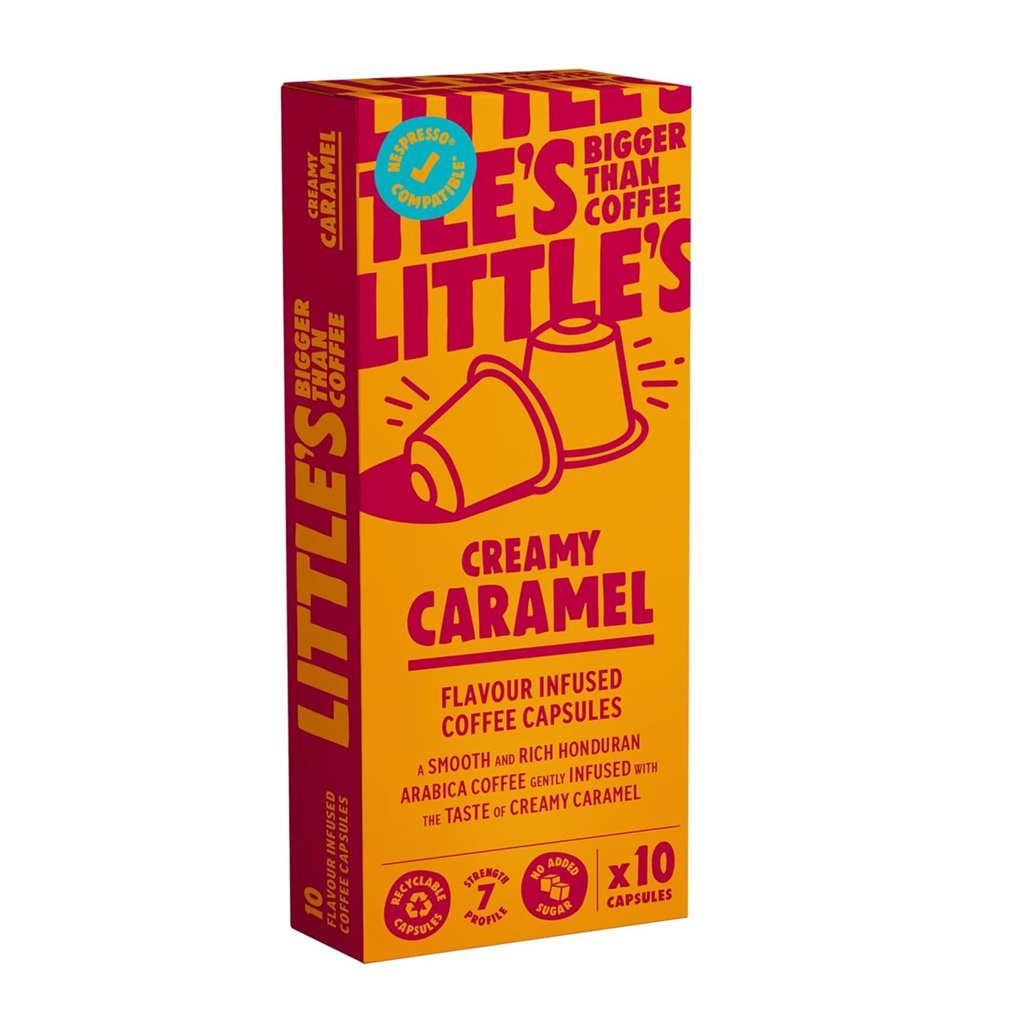 Little's Creamy Caramel Flavour Infused Coffee Capsules, No Added Sugar, 10 Capsules