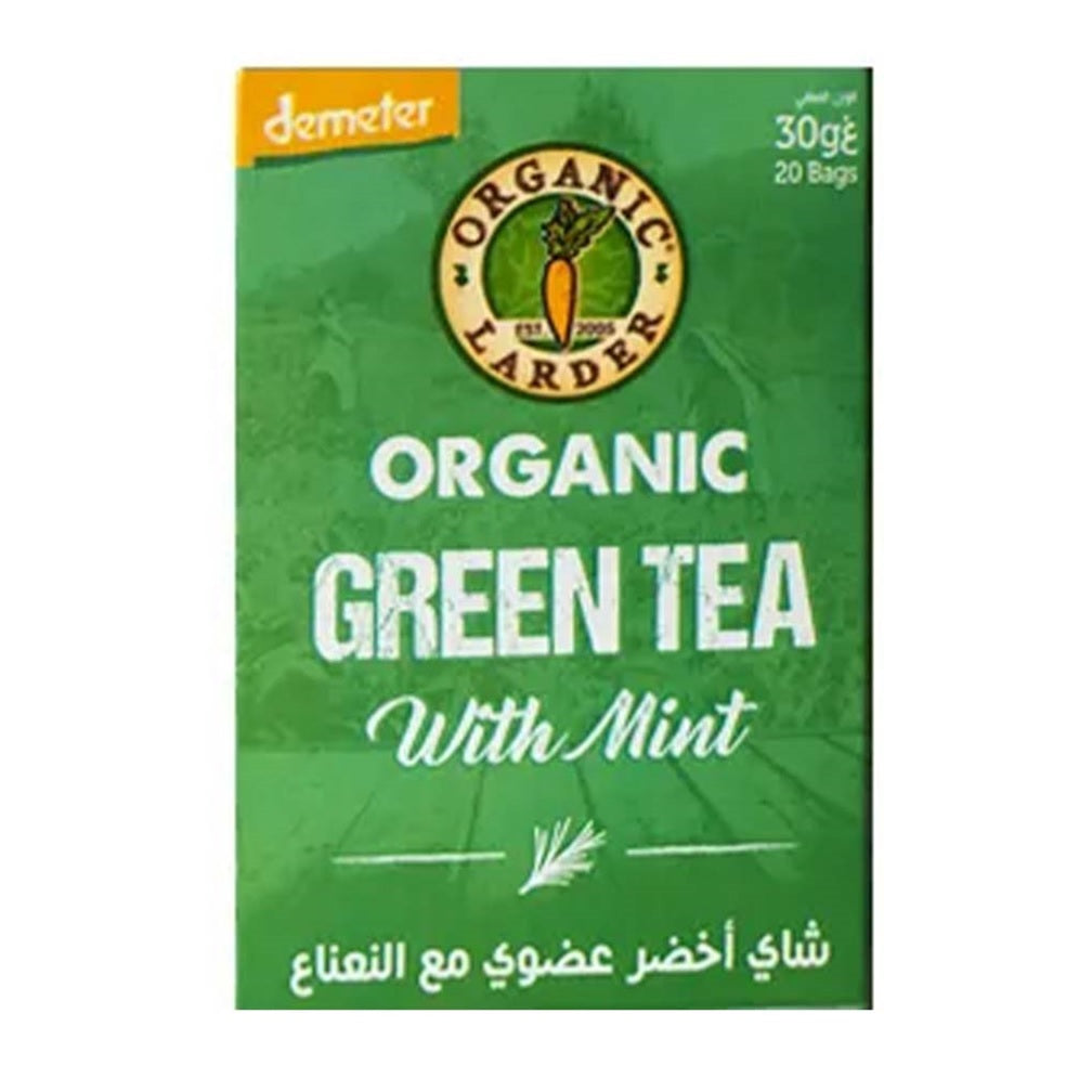 Organic Larder Green Tea With Mint, 20 Tea Bags