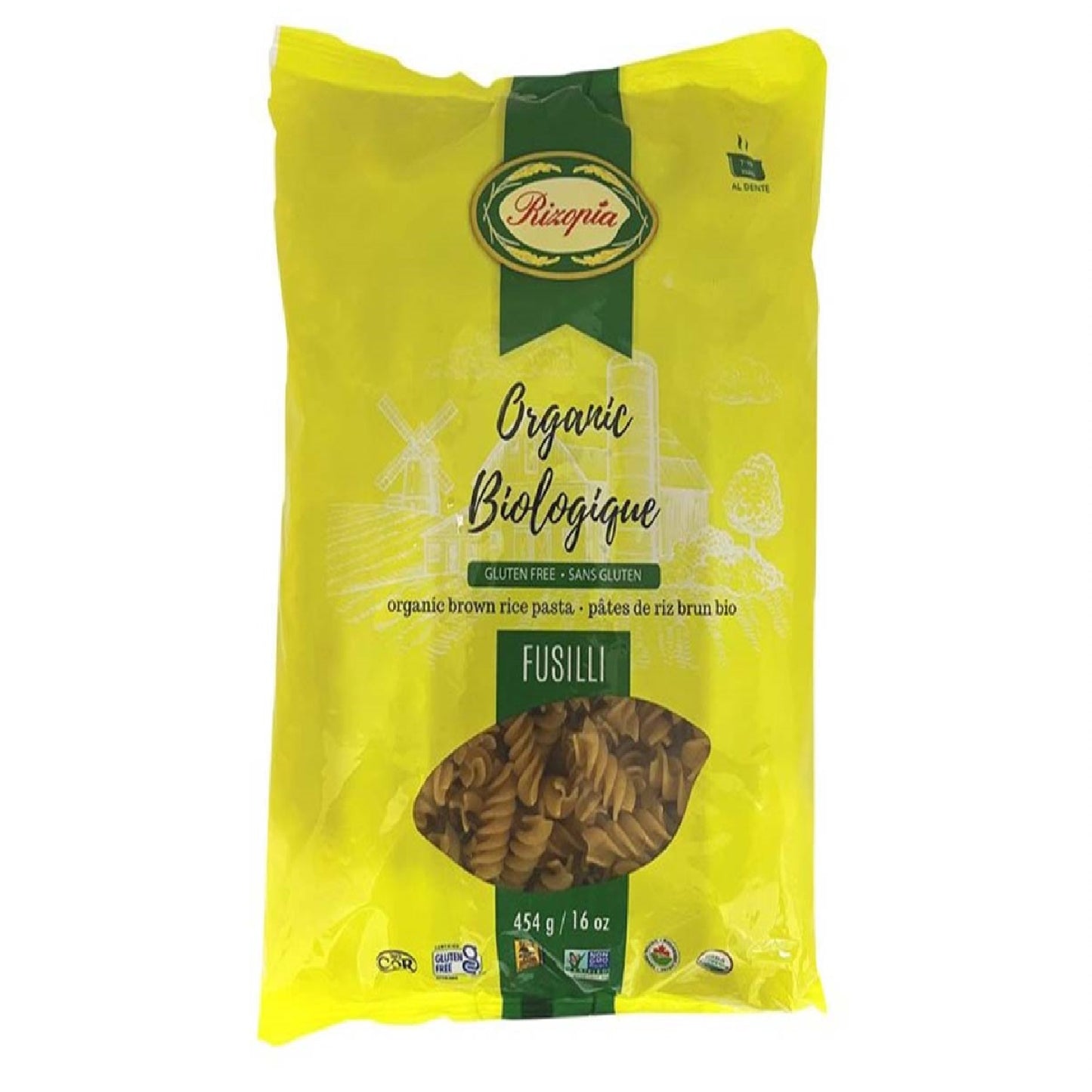 Rizopia Organic Brown Rice Pasta Fusilli, 454g