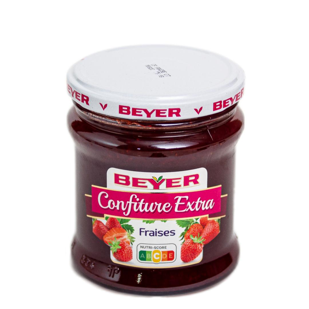 Beyer French Strawberry Extra Jam - Confiture Extra Strawberries - 370g
