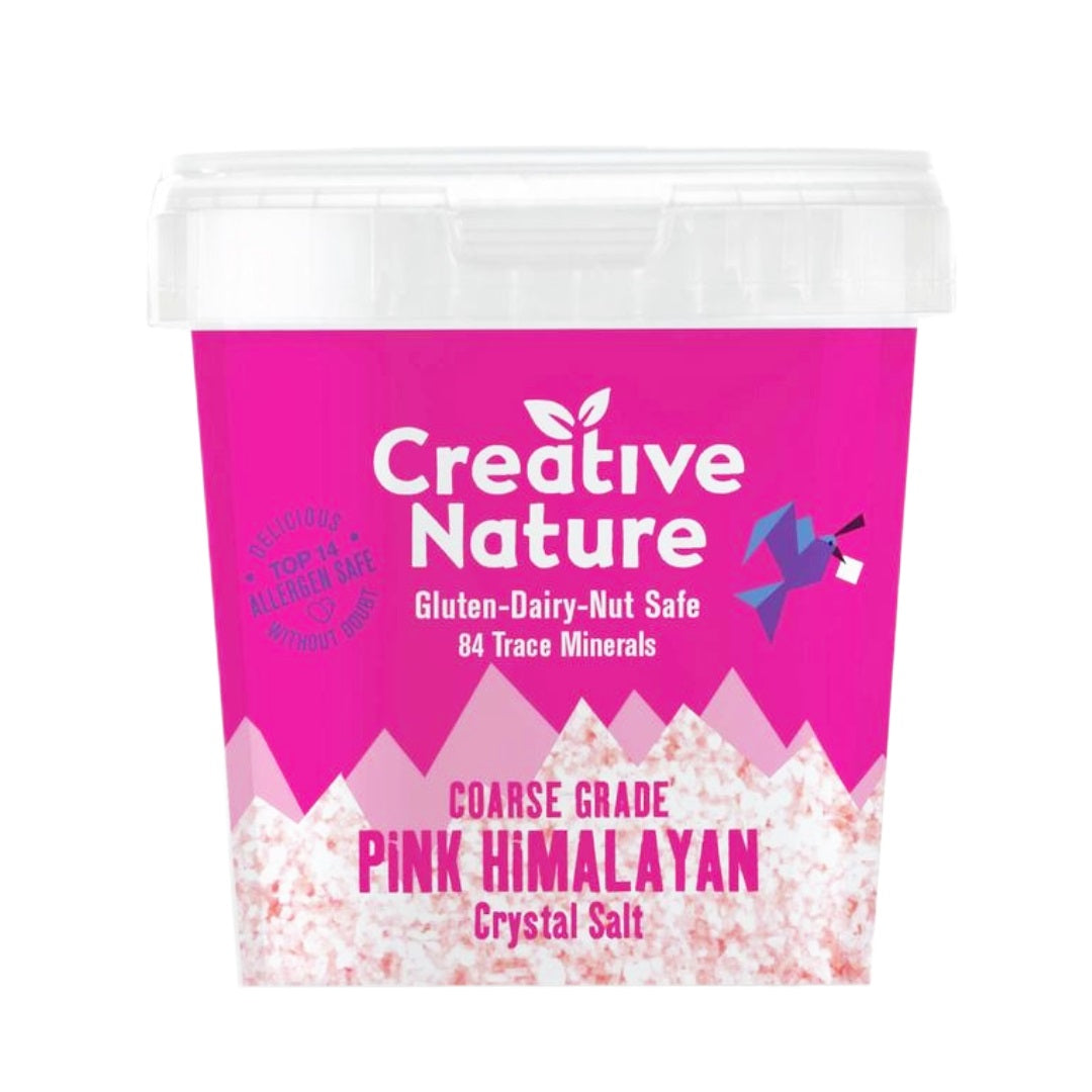 Creative Nature Coarse Grade Pink Himalayan Crystal Salt - Gluten, Dairy, Nut Safe - 84 Trace Minerals - 300g