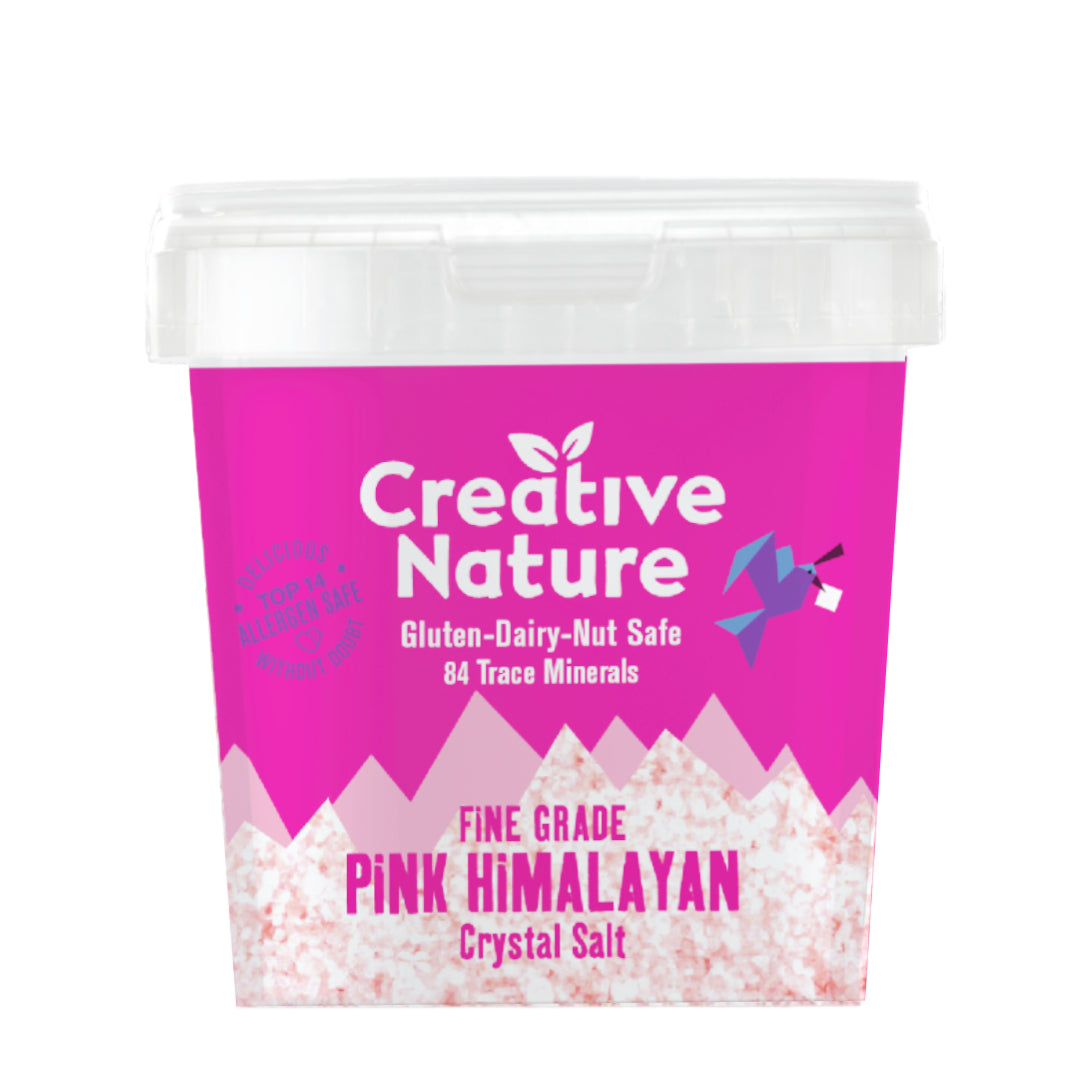 Creative Nature Fine Grade Pink Himalayan Crystal Salt - Gluten, Dairy, Nut Safe - 84 Trace Minerals - 300g
