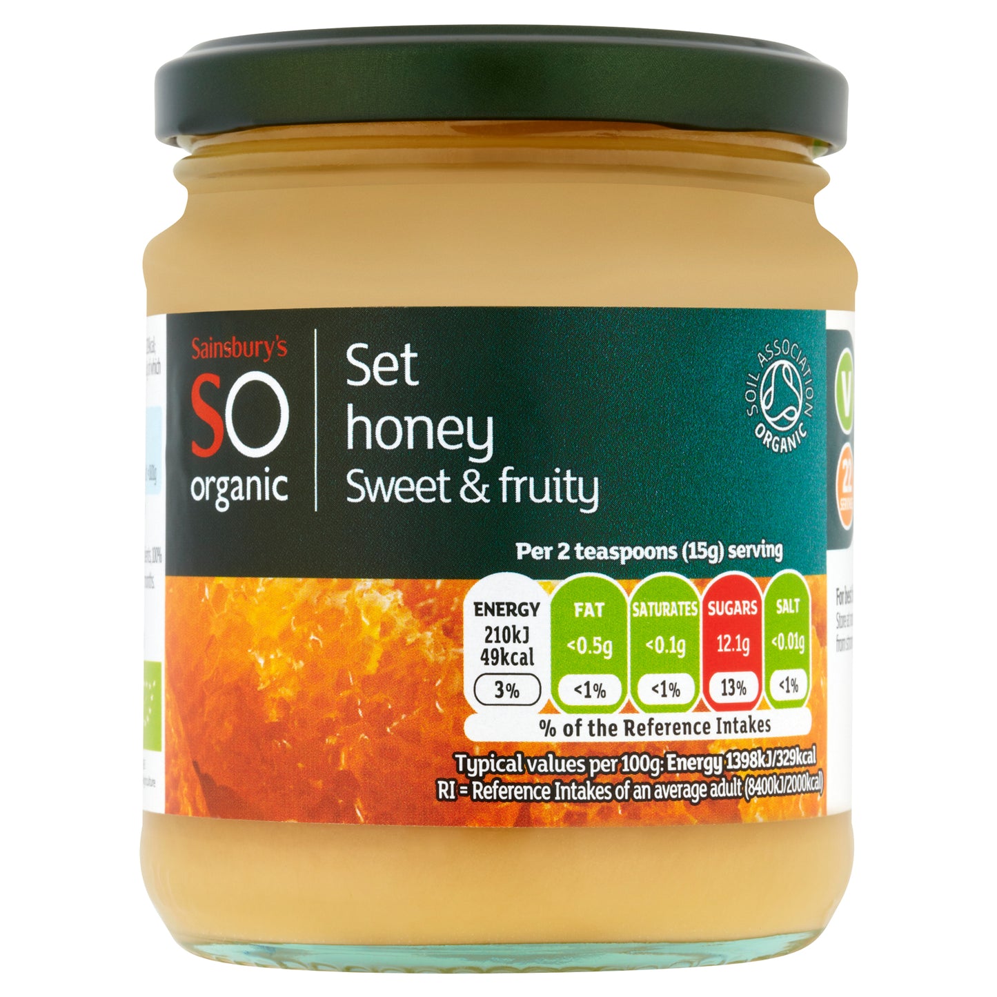 Sainsbury's SO Organic Set Honey – Sweet & Fruity Flavor - 340g