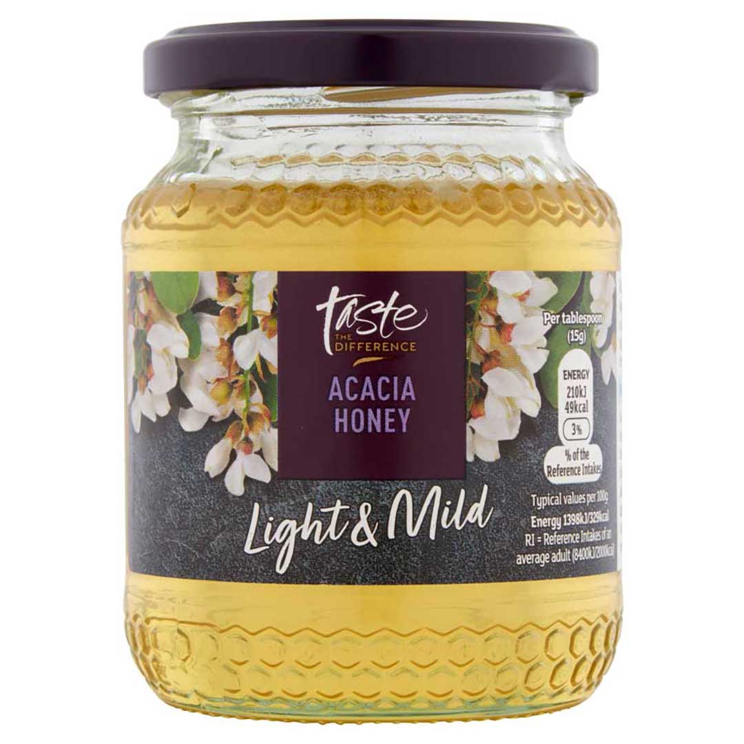 Taste The Difference Acacia Honey – Light & Mild Flavor - 340g