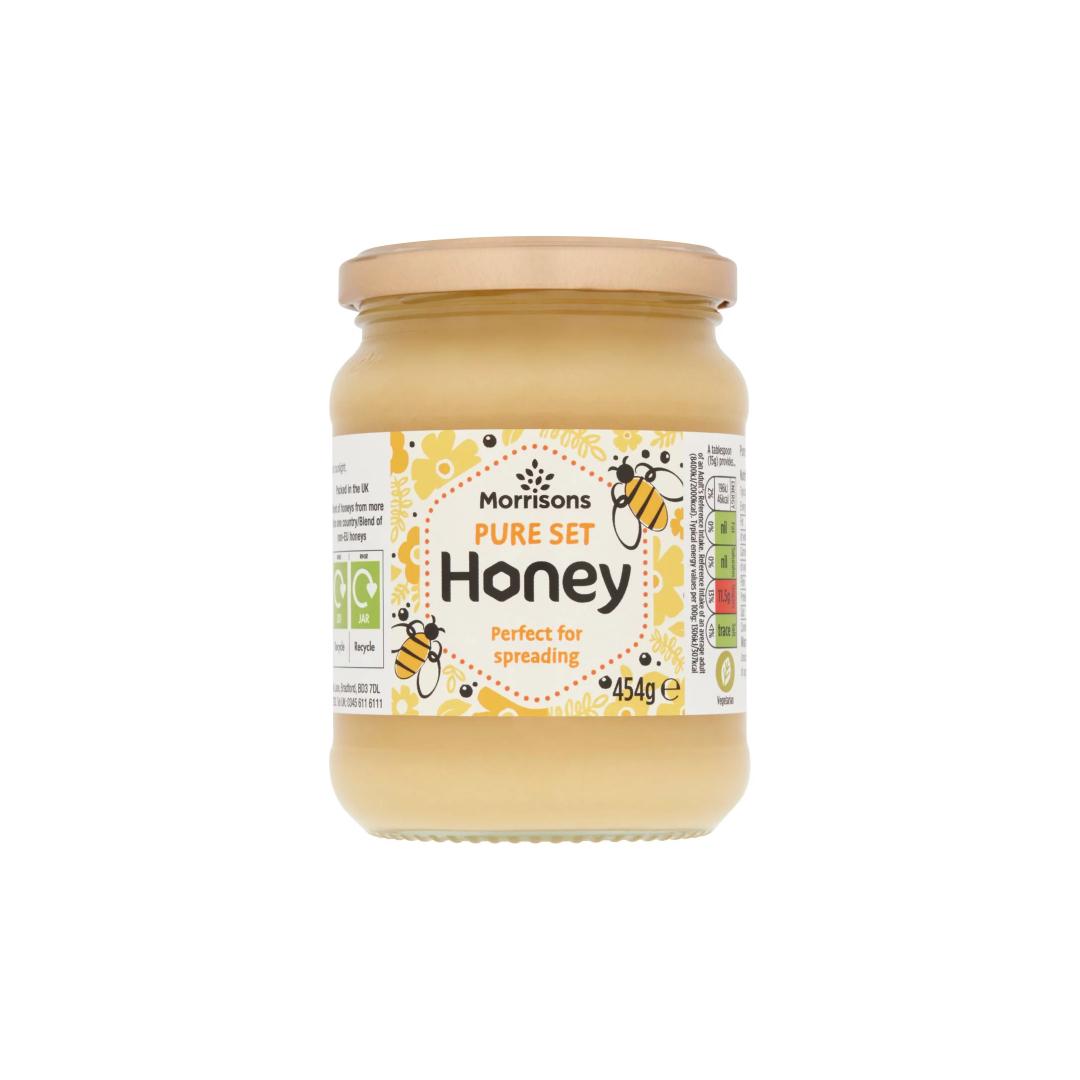 Morrisons Pure Set Honey – Smooth Creamy Texture - Perfect for Spreading - 454g