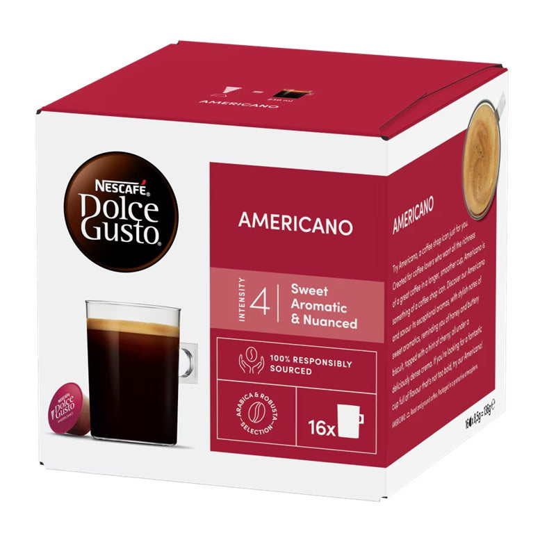 Dolce Gusto Americano Coffee, Sweet Aromatic and Nuanced, 16 Capsules