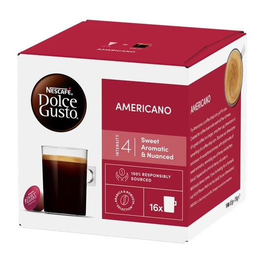 Dolce Gusto Americano Coffee, Sweet Aromatic and Nuanced, 16 Capsules
