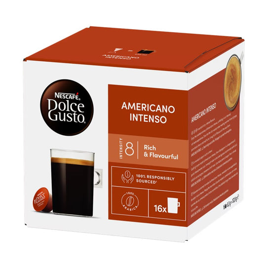 Dolce Gusto Americano Intenso Coffee, Rich and Flavourful, 16 Capsules