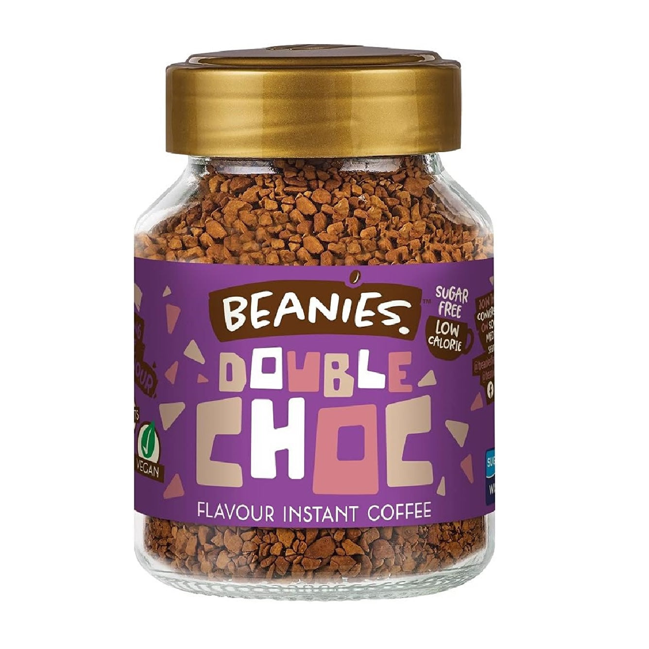Beanies The Flavour Co Double Chocolate Flavour Instant Coffee, 50g