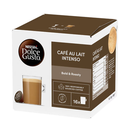 Dolce Gusto Café au Lait Intenso Coffee, Bold and Roasty, 16 Capsules