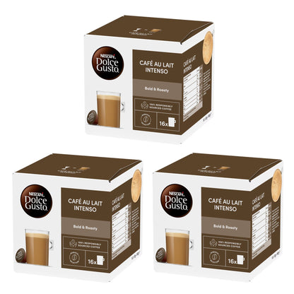 Dolce Gusto Café au Lait Intenso Coffee, Bold and Roasty, 16 Capsules