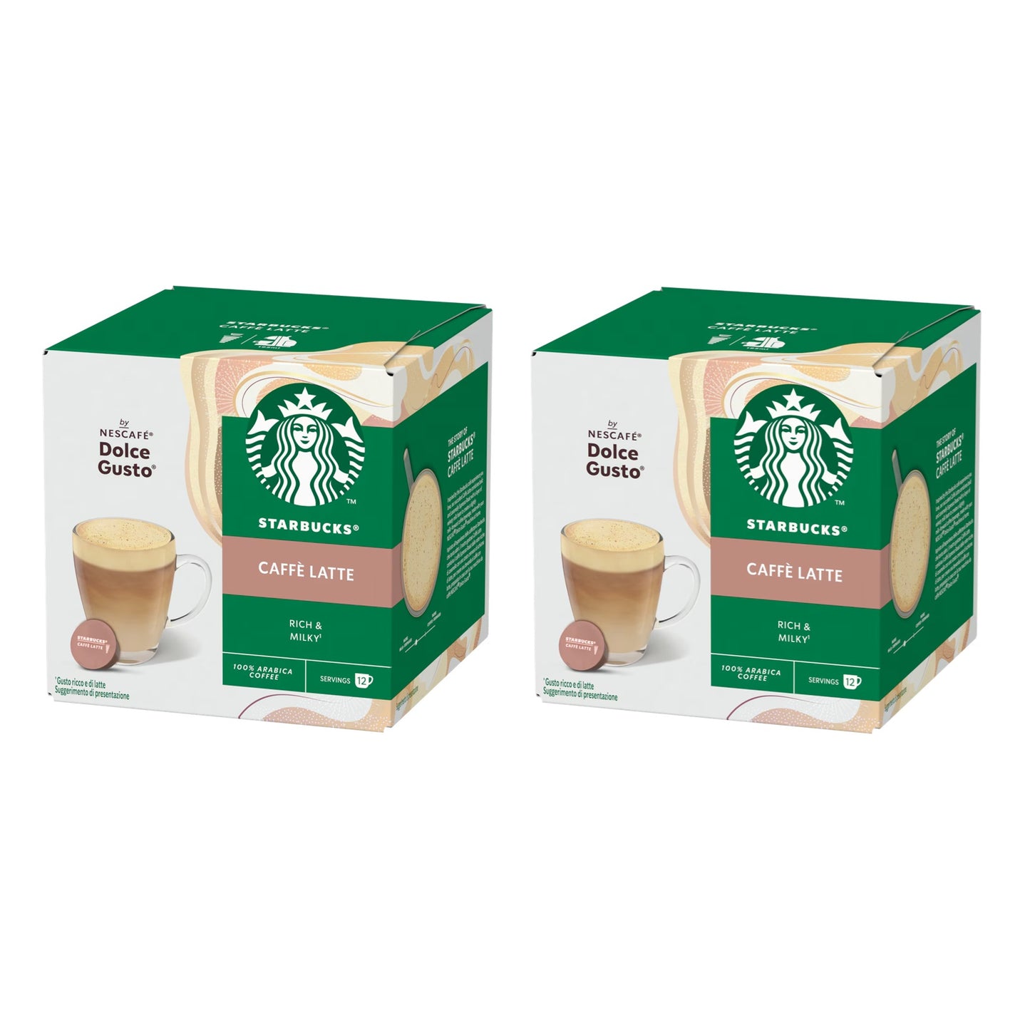 Starbucks Caffè Latte Coffee, Rich and Milky, 12 Capsules