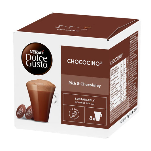 Dolce Gusto Chococino Hot Chocolate Capsules, Rich and Chocolately, 16 Capsules