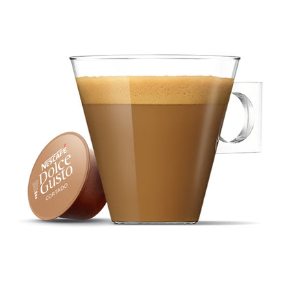 Dolce Gusto Cortado Espresso Macchiato Coffee, Powerful and Roasty, 16 Capsules