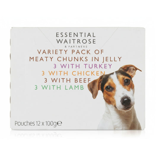 Waitrose Meaty Chunks in Jelly, Variety Pack, 12 x 85g