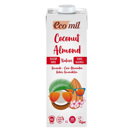 Ecomil Organic Coconut Milk Almond Sugar Free, 1L