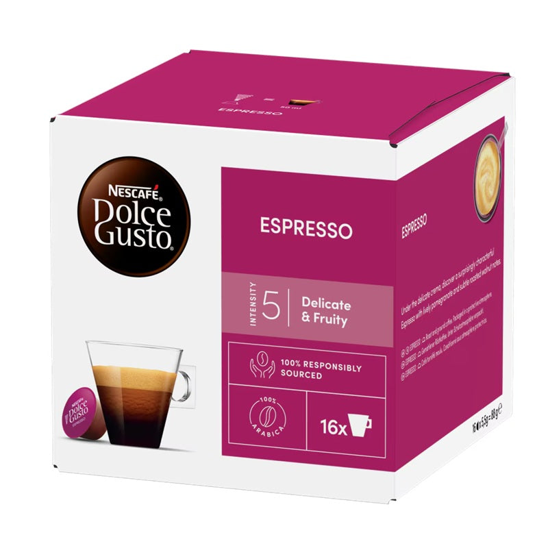 Dolce Gusto Espresso Coffee, Delicate and Fruity, 16 Capsules