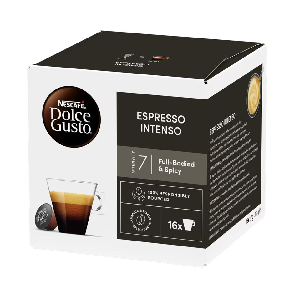 Dolce Gusto Espresso Intenso Coffee, Full-bodied and Spicy, 16 Capsules