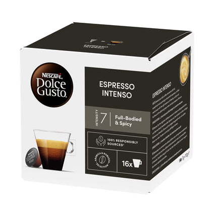 Dolce Gusto Espresso Intenso Coffee, Full-bodied and Spicy, 16 Capsules
