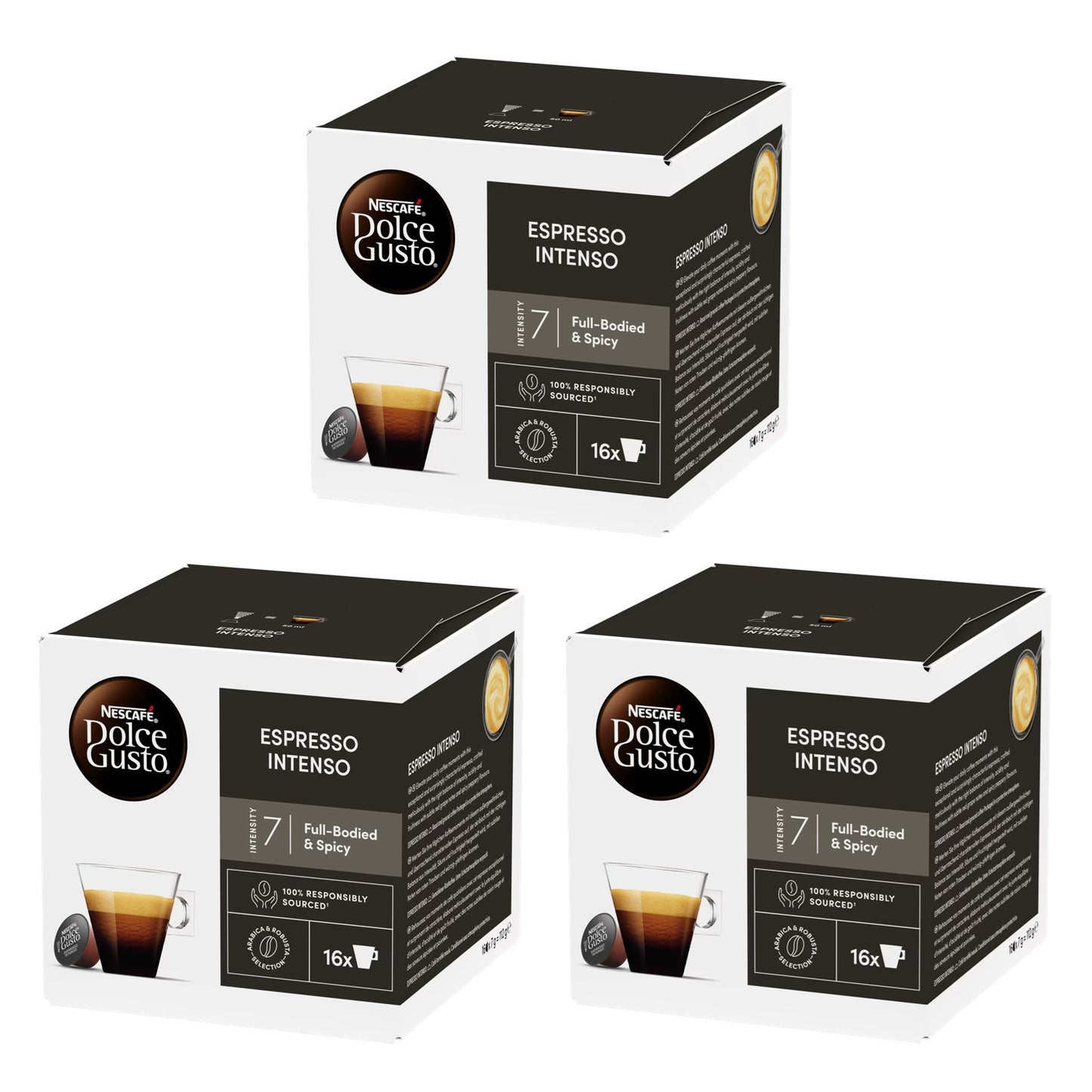 Dolce Gusto Espresso Intenso Coffee, Full-bodied and Spicy, 16 Capsules