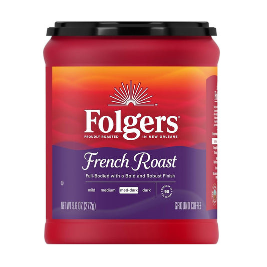 Folgers French Roast Medium Dark Roast Ground Coffee, 272g