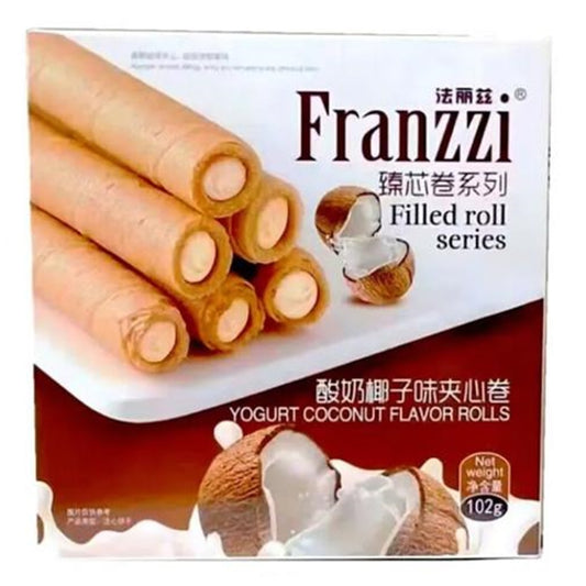 Franzzi Yogurt Coconut Flavored Filled Egg Rolls, 102g