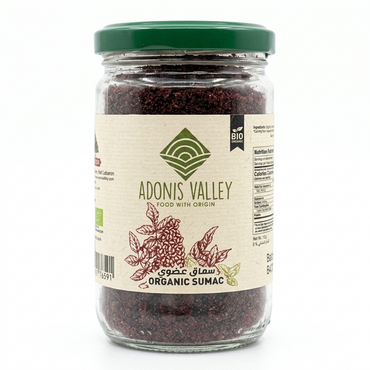 Adonis Valley Organic Sumac - Premium Middle Eastern Spice - 140g
