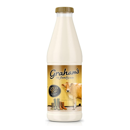 Graham's Dairy Gold Top Jersey Full Cream Whole Milk, 1 Litre