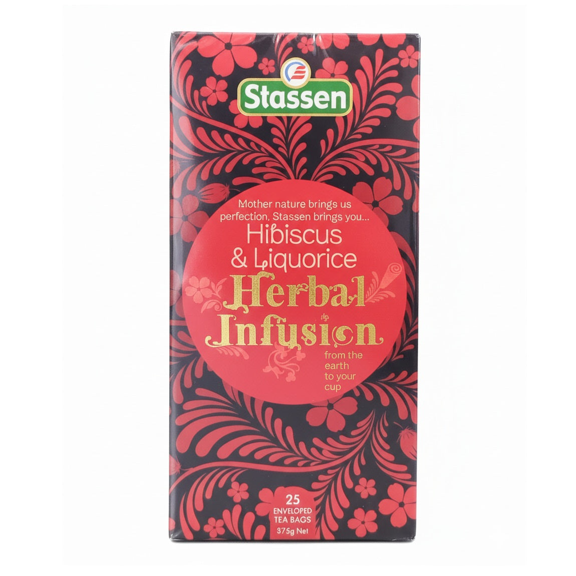 Stassen Hibiscus & Liquorice Herbal Infusion Tea | 25 Tea Bags