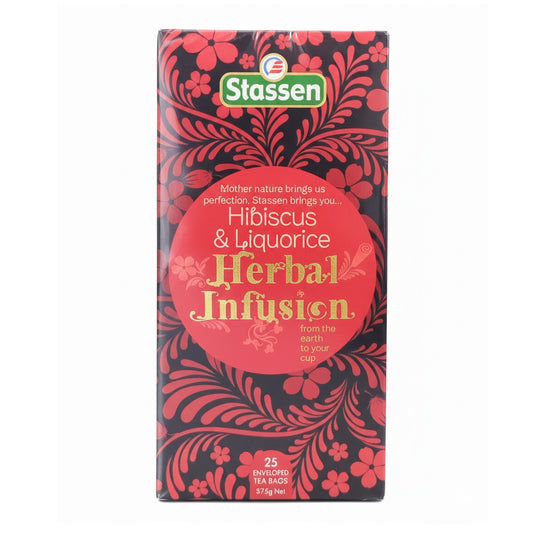 Stassen Hibiscus & Liquorice Herbal Infusion Tea | 25 Tea Bags
