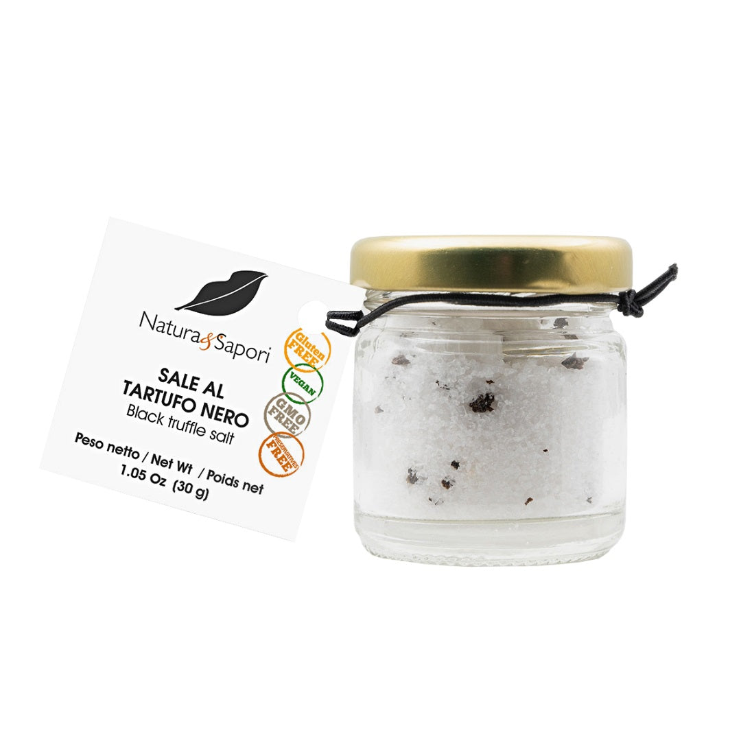 Natura&Sapori Gourmet Black Truffle Salt from Italy - All-Natural, Vegan, Non-GMO & Gluten-Free - 30g