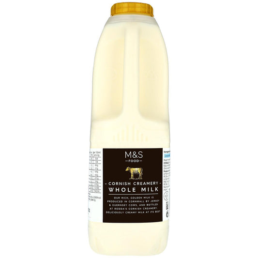 M&S Cornish Creamery Fresh Whole Milk, 1 Litres
