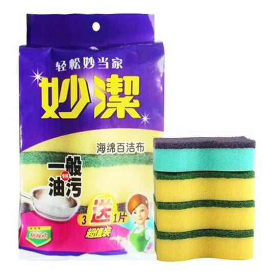 Miaojie Scouring Sponge, 4 Pcs