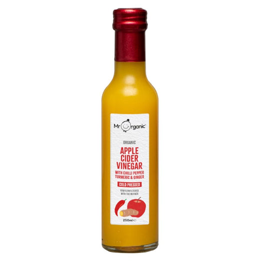 Mr Organic Apple Cider Vinegar with Chilli Pepper Tumeric & Ginger | Cold Pressed | 250ml