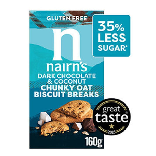 Nairns Dark Chocolate & Coconut Chunky Oats Biscuit Breaks, 160g