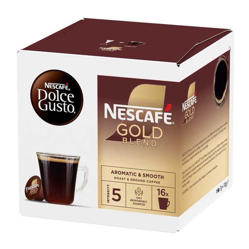 Dolce Gusto Gold Blend Coffee, Aromatic & Smooth, 16 Capsules