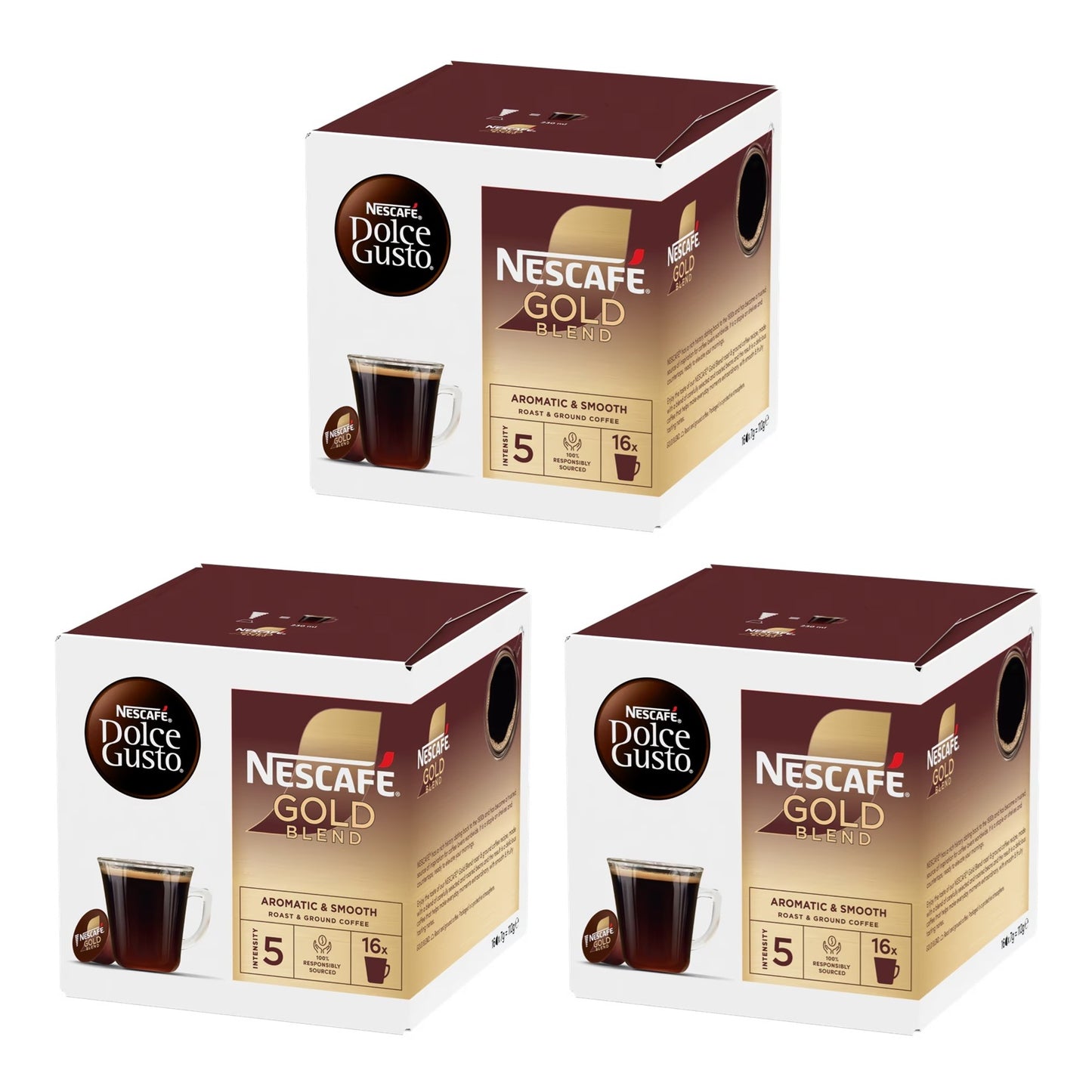 Dolce Gusto Gold Blend Coffee, Aromatic & Smooth, 16 Capsules