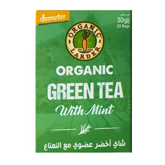 Organic Larder Green Tea With Mint, 20 Tea Bags