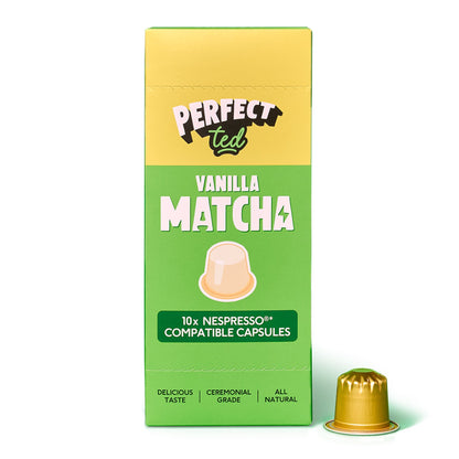 Perfect Matcha Vanilla Capsules Compatible with Nespresso, 10 Capsules