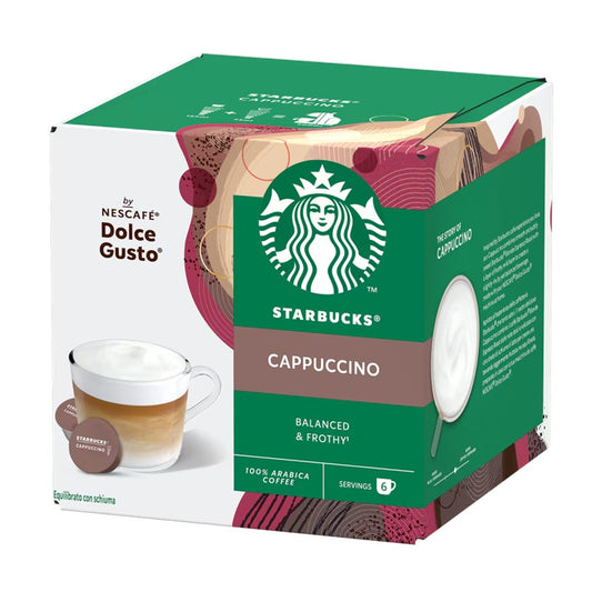 Starbucks Cappuccino Coffee, Balanced & Frothy, 12 Capsules