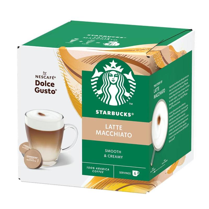 Starbucks Latte Macchiato Coffee, Smooth and Creamy, 12 Capsules
