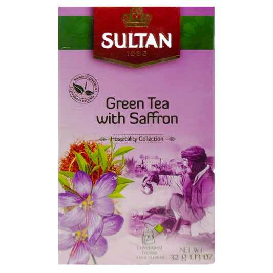 Sultan Green Tea With Saffron, 20 Teabags