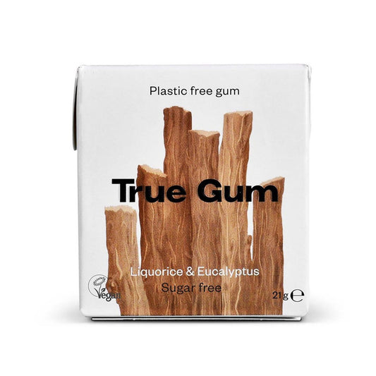 True Gum Liquorice & Eucalyptus Flavor, Sugar Free, Plastic Free, 21g