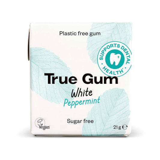 True Gum White Peppermint Flavor, Sugar Free, Plastic Free, 21g