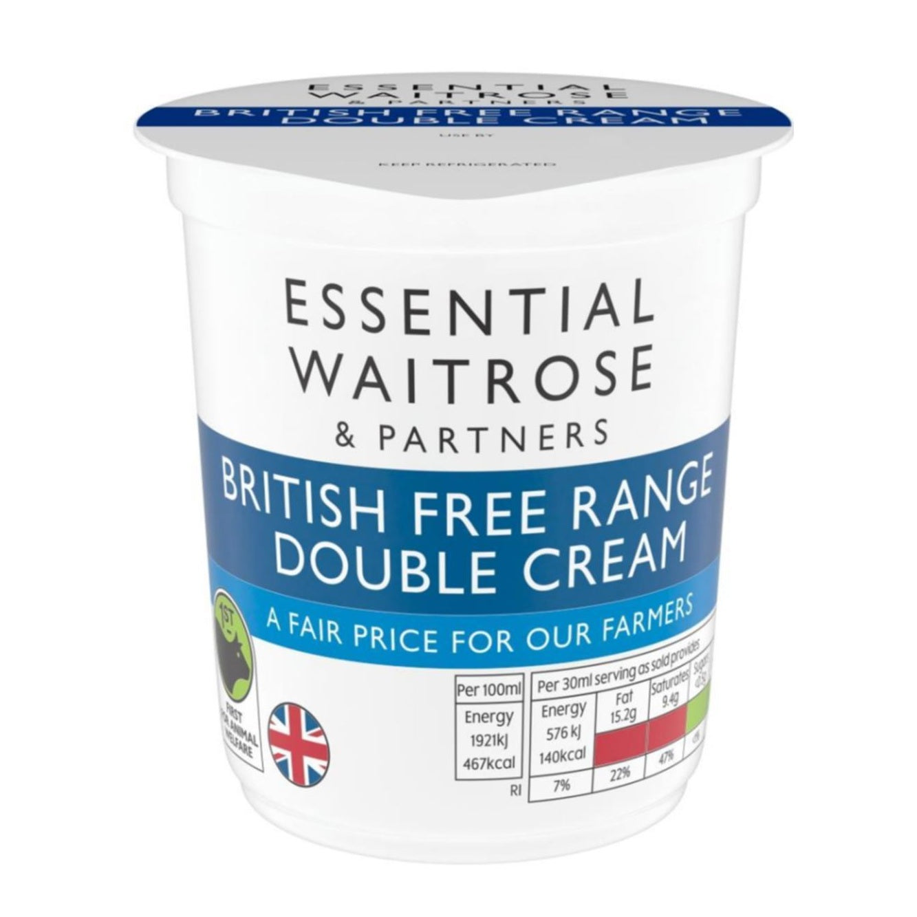Waitrose British Free Range Double Cream, 300ml